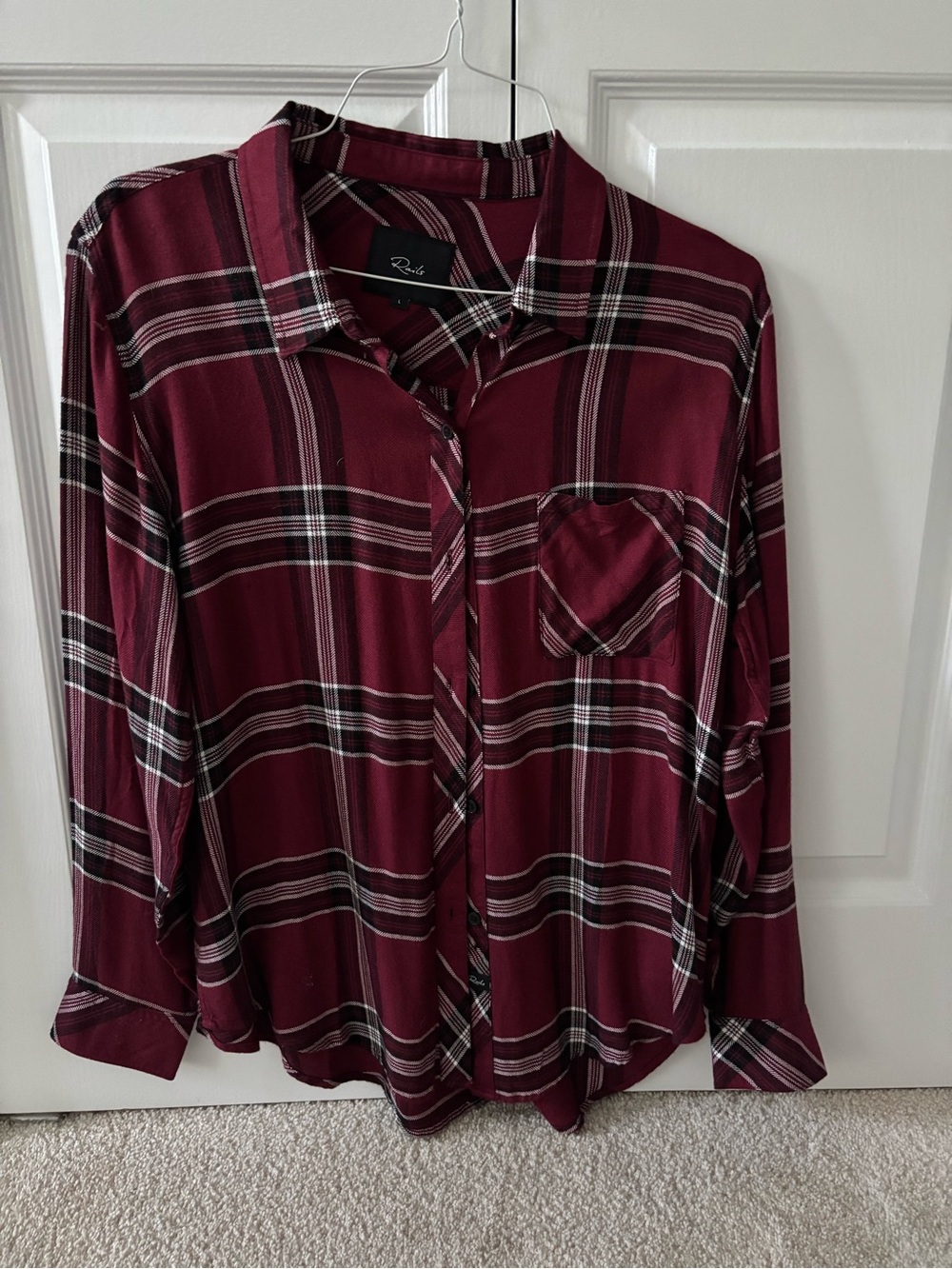 Rails Women’s Long-Sleeve Burgundy Plaid Shirt